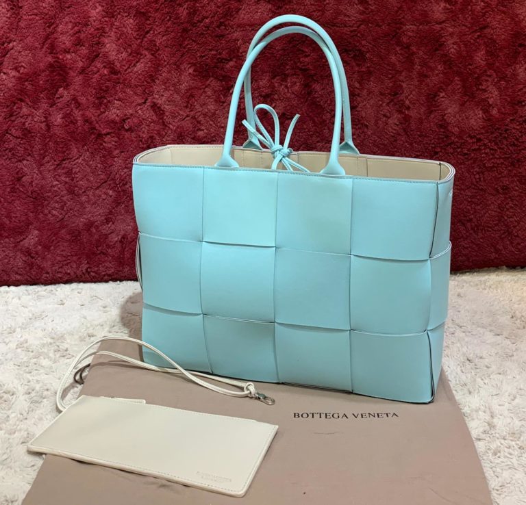 bottega vanetta canta veneta tote mavi deri 41x31x11