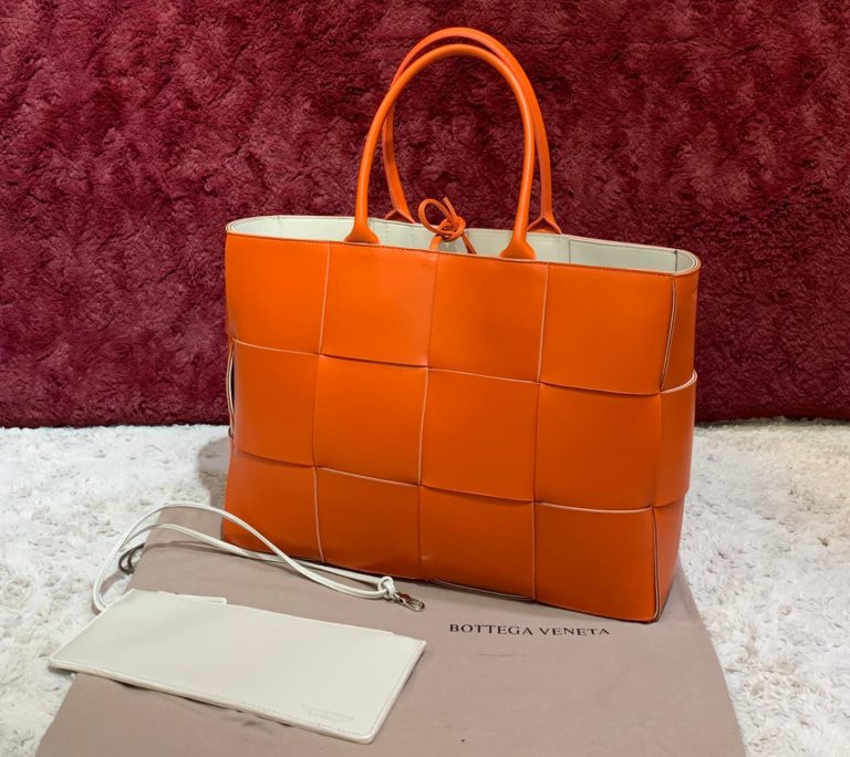 bottega vanetta canta veneta tote turuncu deri 41x31x11