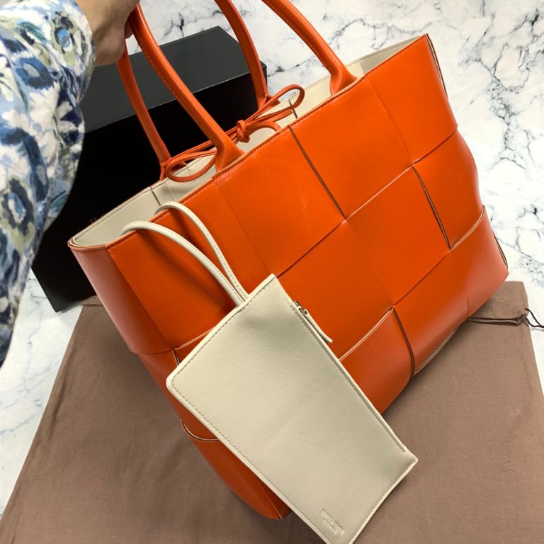 bottega vanetta canta veneta tote turuncu deri 41x31x11