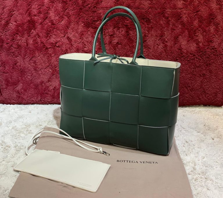 bottega vanetta canta veneta tote yesil deri 41x31x11