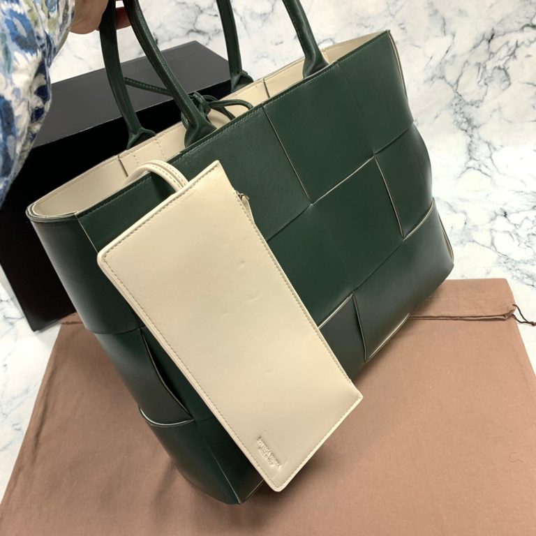 bottega vanetta canta veneta tote yesil deri 41x31x11
