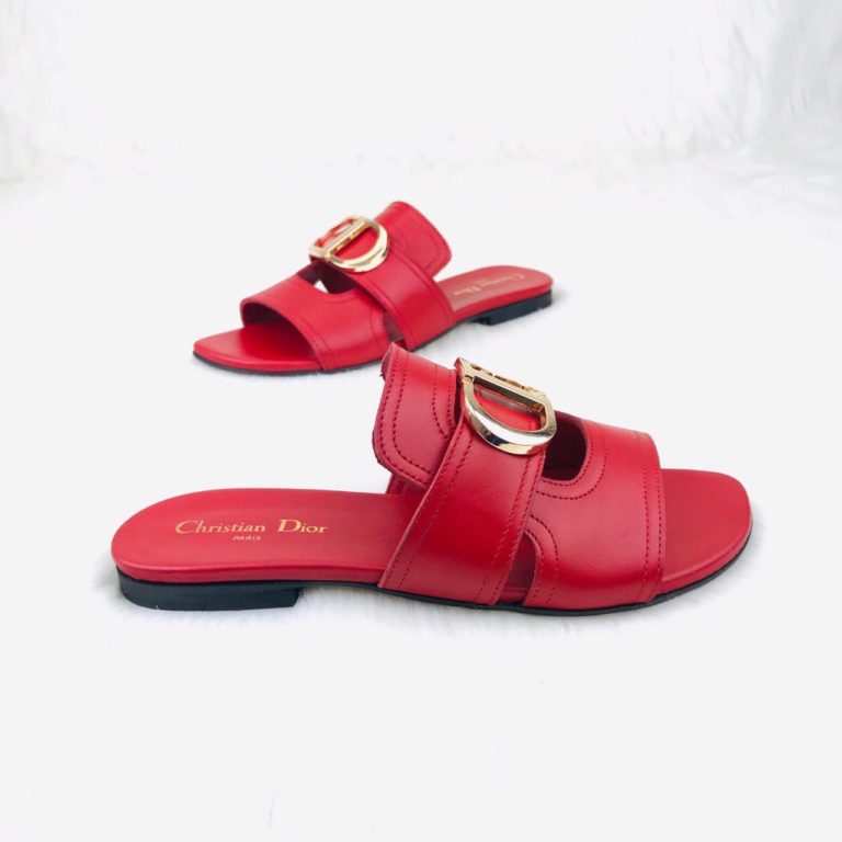 christian dior terlik kirmizi ic dis deri