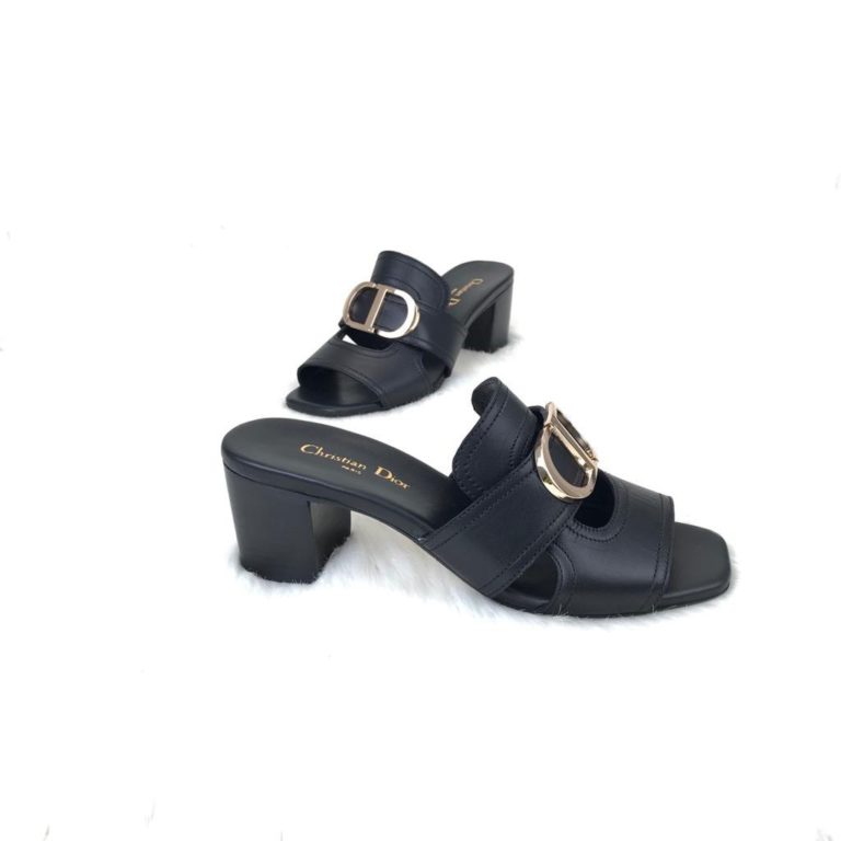 christian dior terlik siyah topuklu ic dis deri