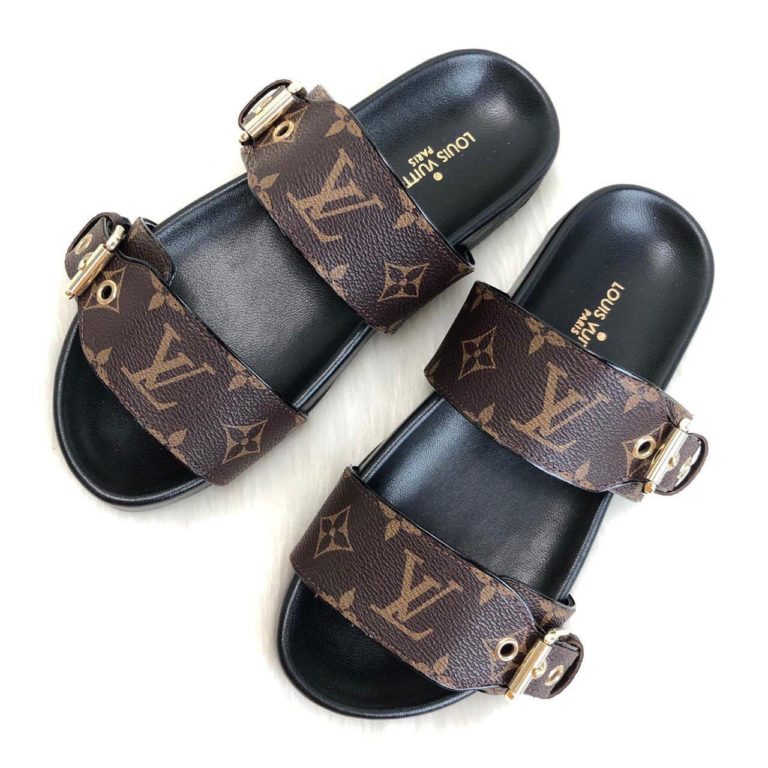 louis vuitton terlik Bom Dia ortapedik deri 3cm topuk