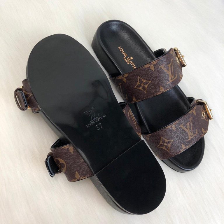 louis vuitton terlik Bom Dia ortapedik deri 3cm topuk