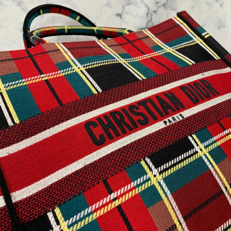 Christian Dior canta Book Tote Oblique kirmizi 41x32 cm