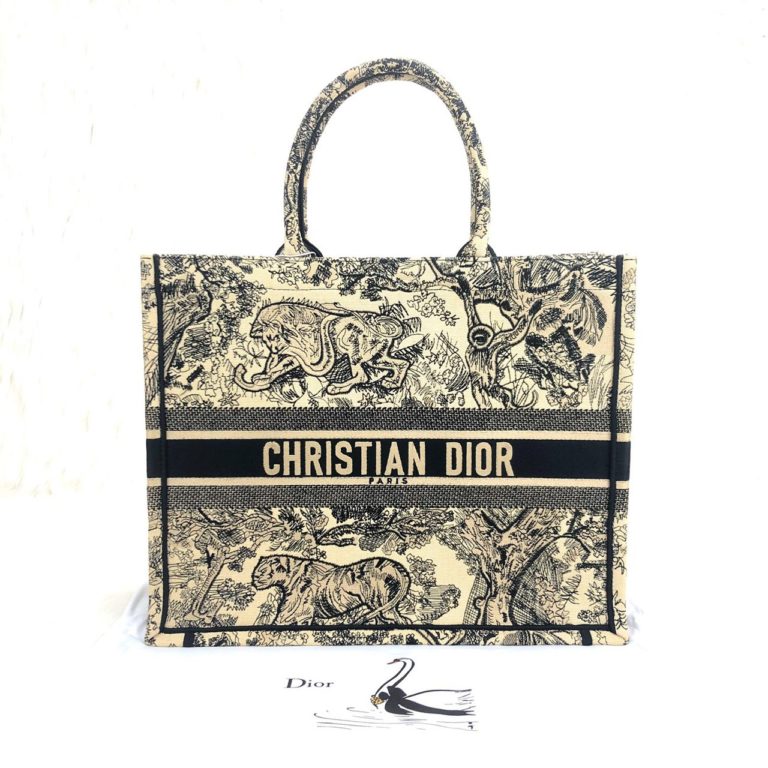 Christian Dior canta Book Tote Oblique krem 41x32 cm
