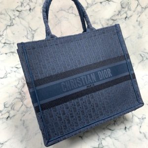 Christian Dior canta Book Tote Oblique lacivert mavi 41x32 cm