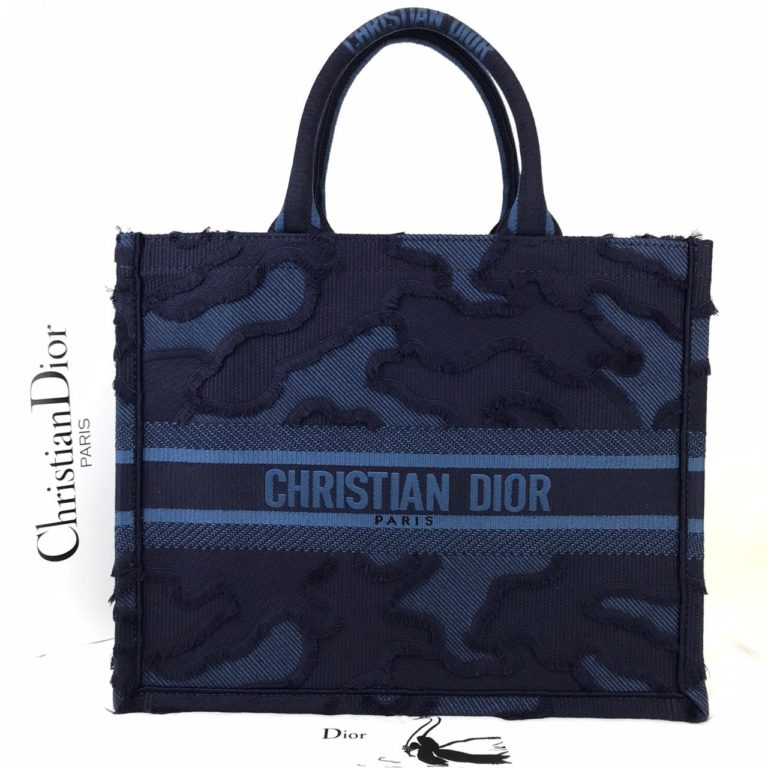 Christian Dior canta Book Tote Oblique mavi 41x32 cm