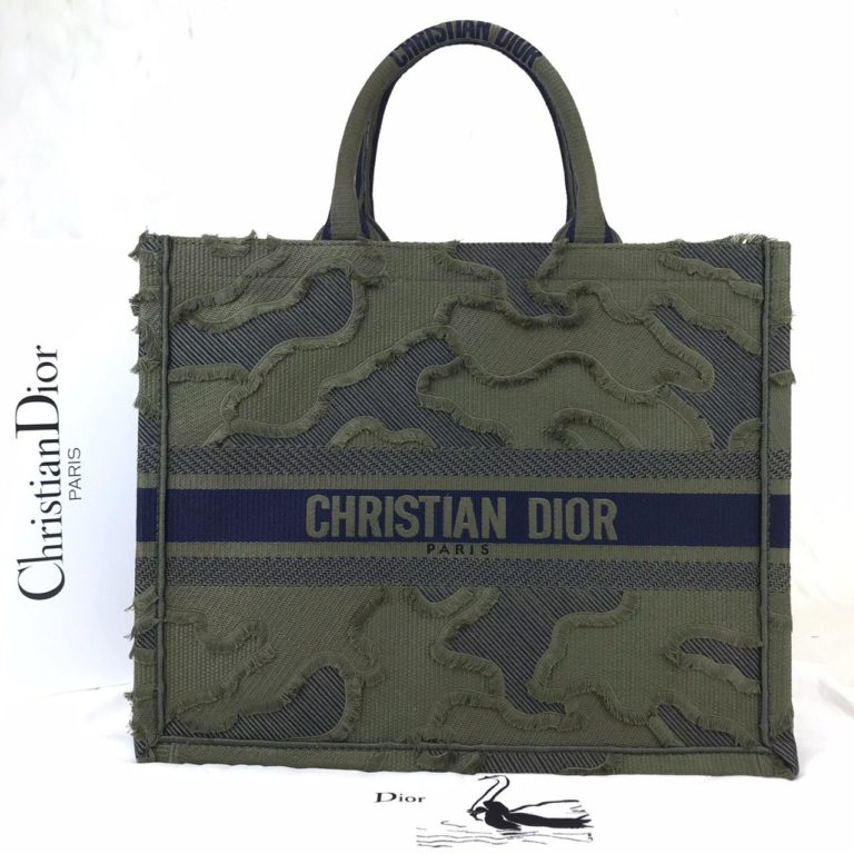 Christian Dior canta Book Tote Oblique yesil 41x32 cm