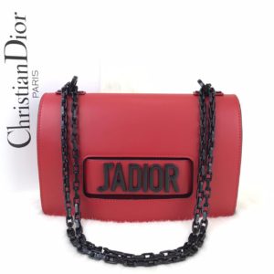 Christian Dior canta Jadior hakiki deri kirmizi 26x17 cm
