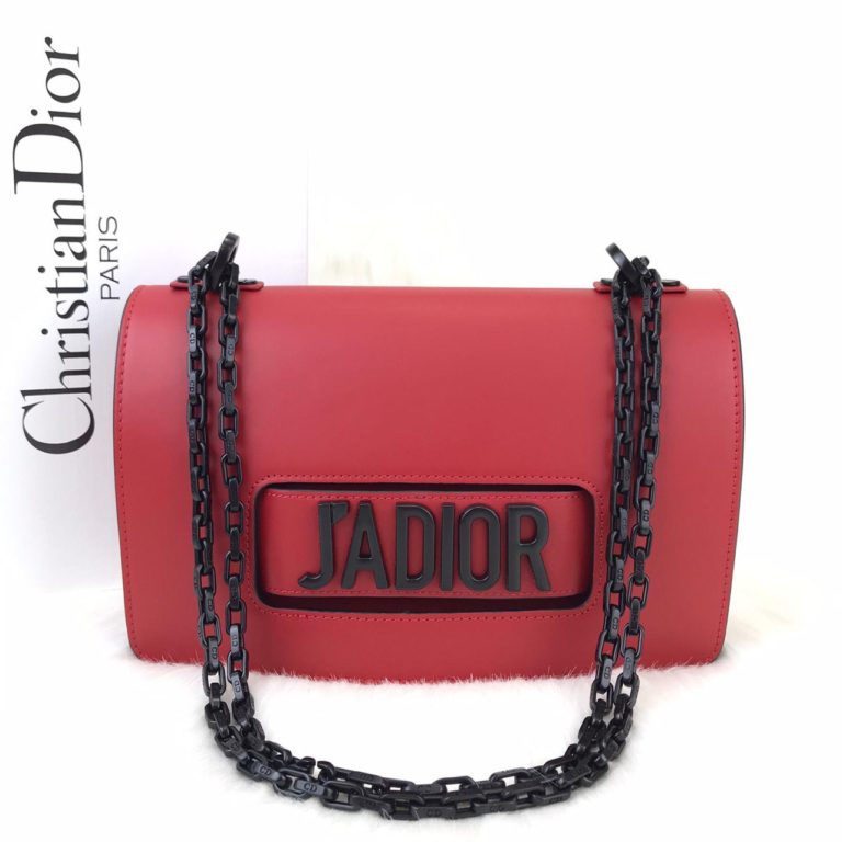 Christian Dior canta Jadior  hakiki deri kirmizi  26x17 cm