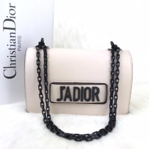 Christian Dior canta Jadior hakiki deri krem 26x17 cm