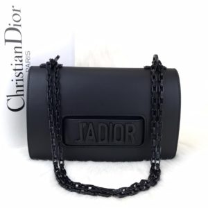 Christian Dior canta Jadior hakiki deri siyah 26x17 cm
