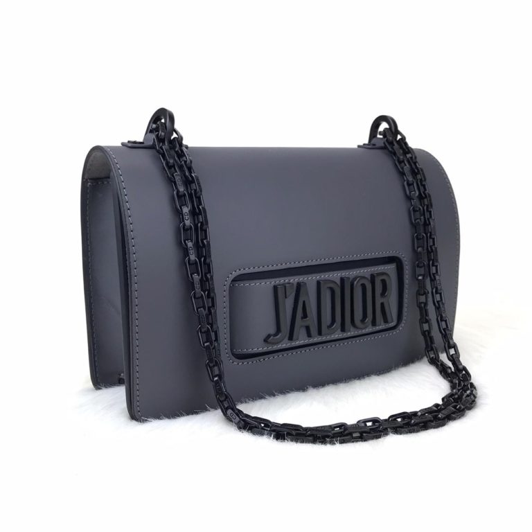 Christian Dior canta Jadior hakiki deri gri 26x17 cm