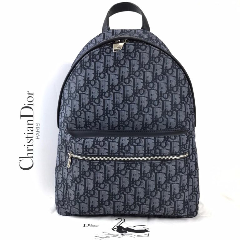 Christian Dior canta Rider Oblique sirt cantasi siyah hakiki deri 42x30 cm
