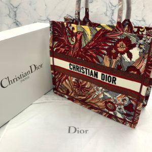 Christian Dior canta Tote Oblique bordo isleme 41x32 cm
