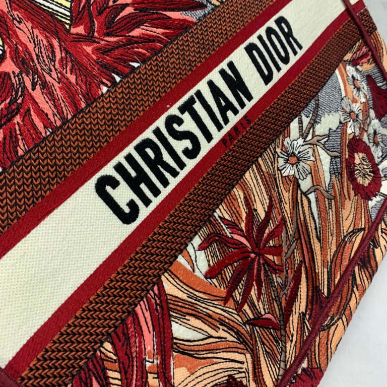 Christian Dior canta Tote Oblique bordo isleme 41x32 cm