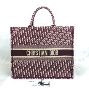 Christian Dior canta Tote Oblique bordo logo baski 41x32 cm