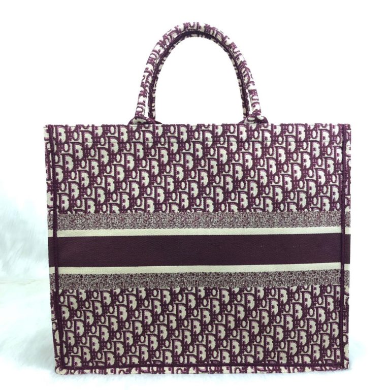 Christian Dior canta Tote Oblique bordo logo baski 41x32 cm