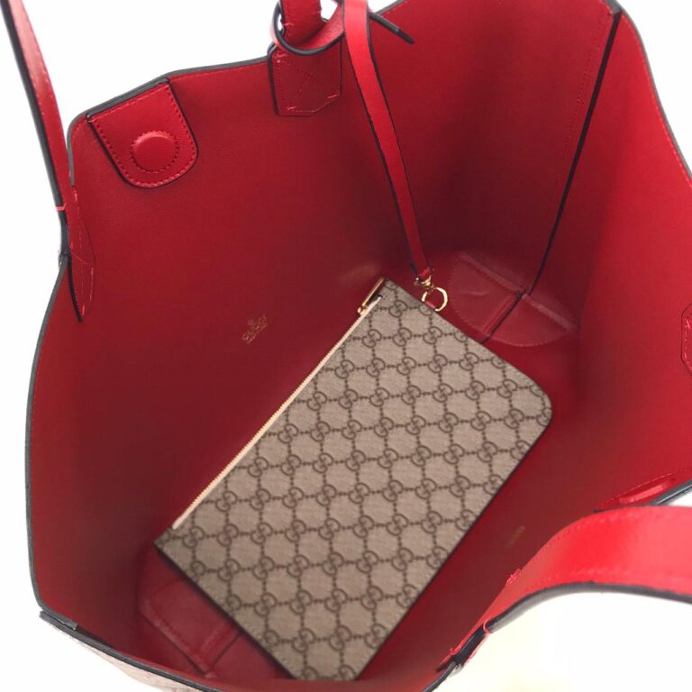 gucci canta supreme kirmizi siyah ic tote cuzdanli 35x30cm