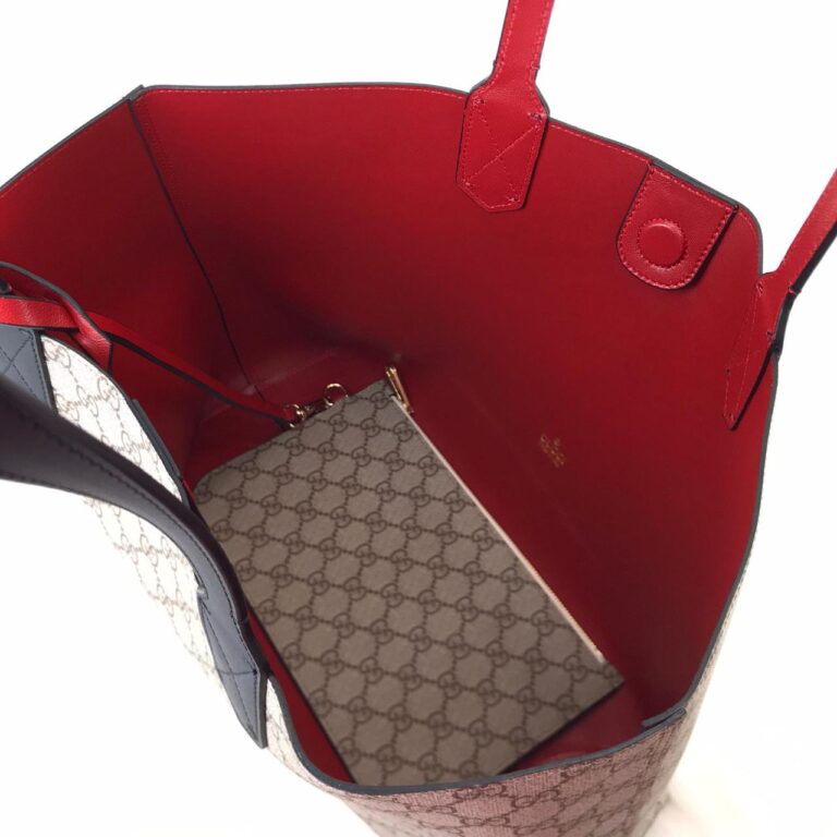 gucci canta supreme kirmizi siyah ic tote cuzdanli 35x30cm
