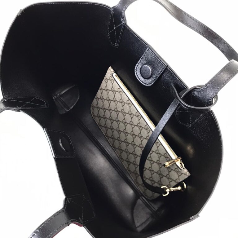 gucci canta supreme siyah ic tote cuzdanli 35x30cm