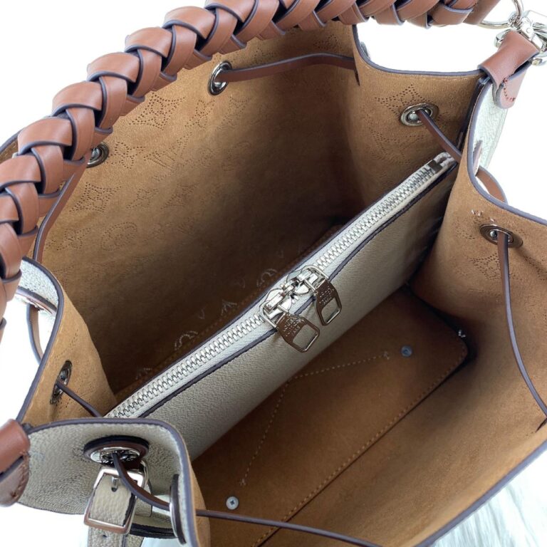 louis vuitton canta maria bucket krem taba aski