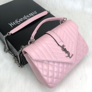 yves saint laurent ysl canta medium collage pembe silver capitone 24x17