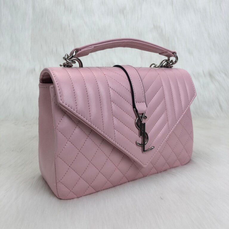 yves saint laurent ysl canta medium collage pembe silver capitone 24x17