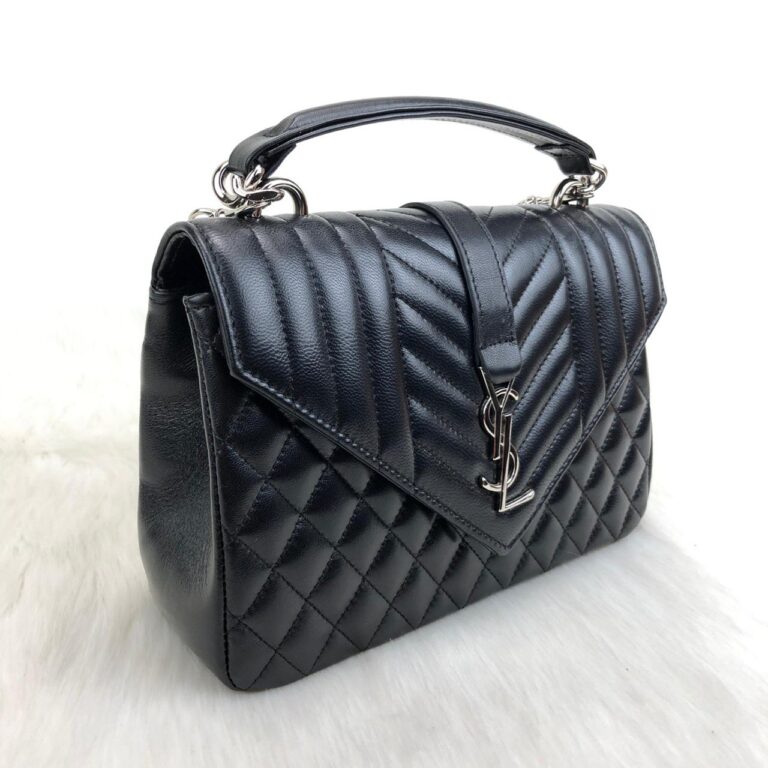 yves saint laurent ysl canta medium collage siyah silver capitone 24x17