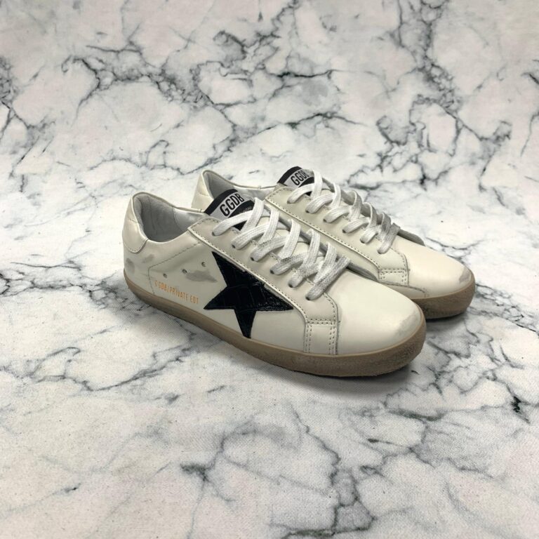 golden goose ayakkabi sneaker superstar beyaz siyah