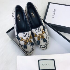 gucci ayakkabi jordaan bee loafer beyaz