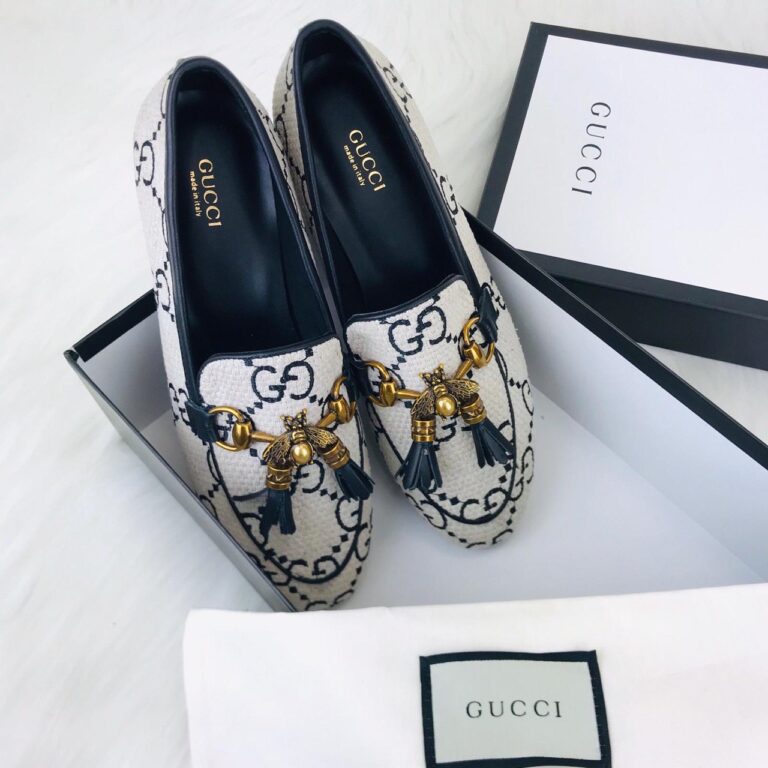 gucci ayakkabi jordaan bee loafer beyaz