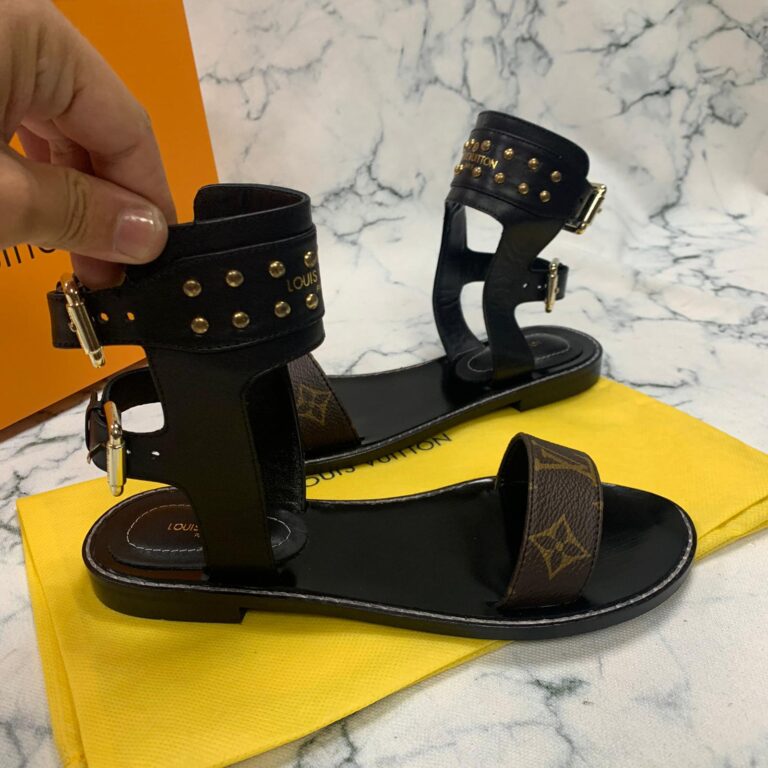 louis vuitton ayakkabi gladiator flat sandalet
