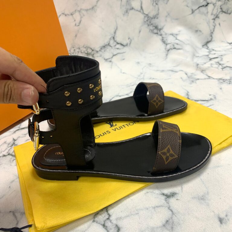 louis vuitton ayakkabi gladiator flat sandalet