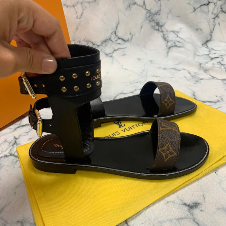 louis vuitton ayakkabi gladiator flat sandalet