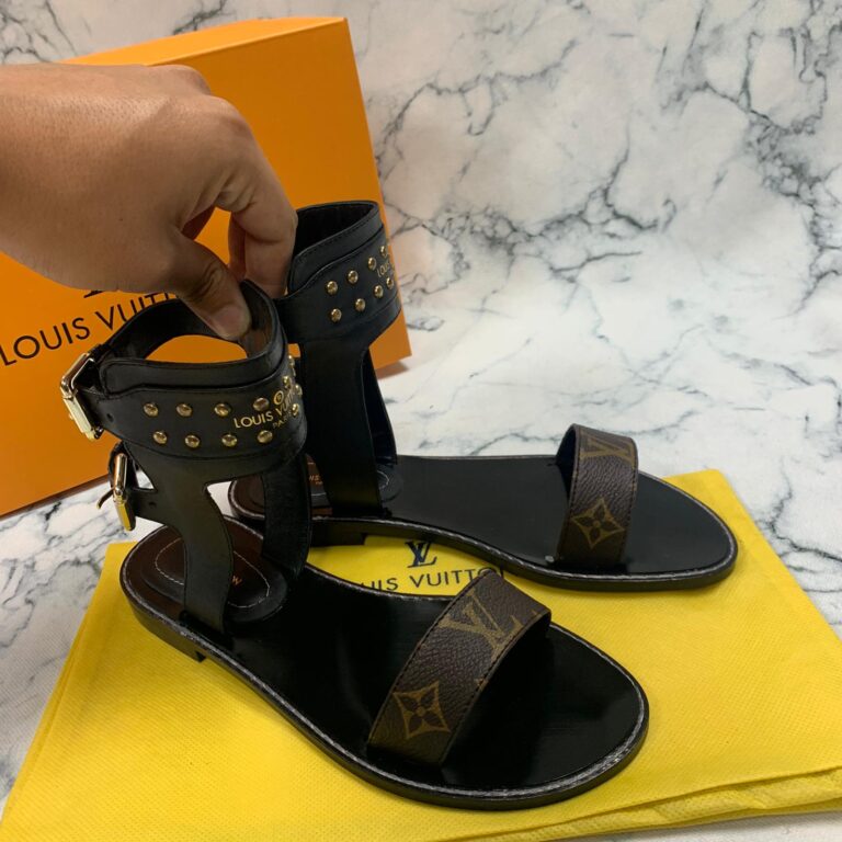 louis vuitton ayakkabi gladiator flat sandalet