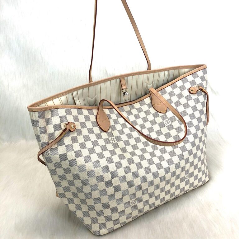 louis vuitton canta beyaz buyuk boy neverfull damier 39x32x19