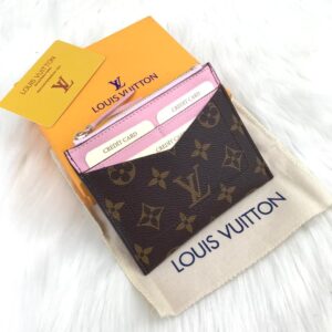 louis vuitton canta maxi card holder kartlik pembe