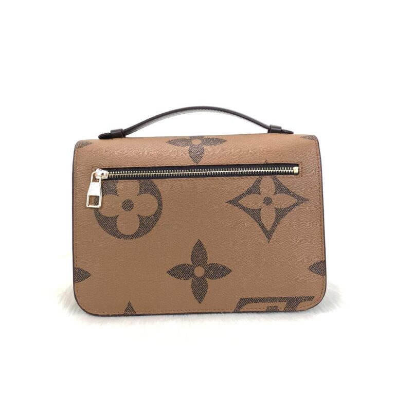 louis vuitton canta metis kahve buyuk logo pochette 25x19cm