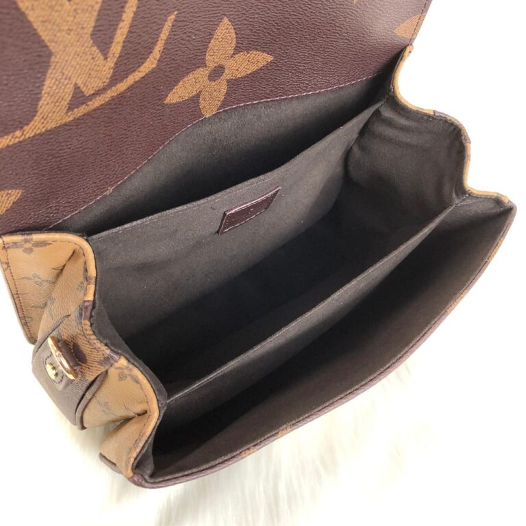 louis vuitton canta metis kahve buyuk logo pochette 25x19cm