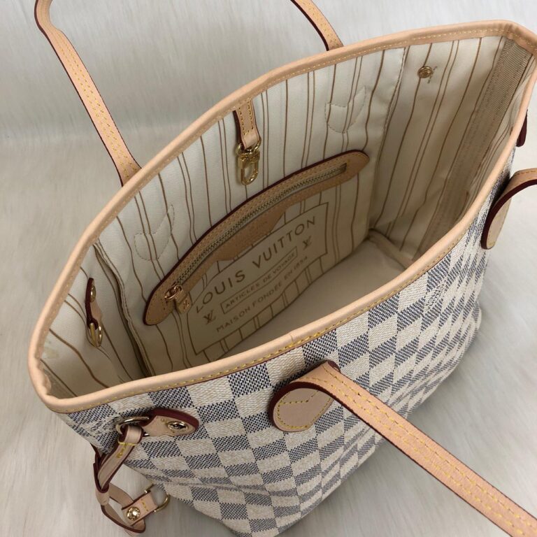 louis vuitton canta neverfull mini boy damier beyaz 29x22x13cm