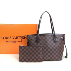 louis vuitton canta neverfull mini boy damier kahve 29x22x13cm
