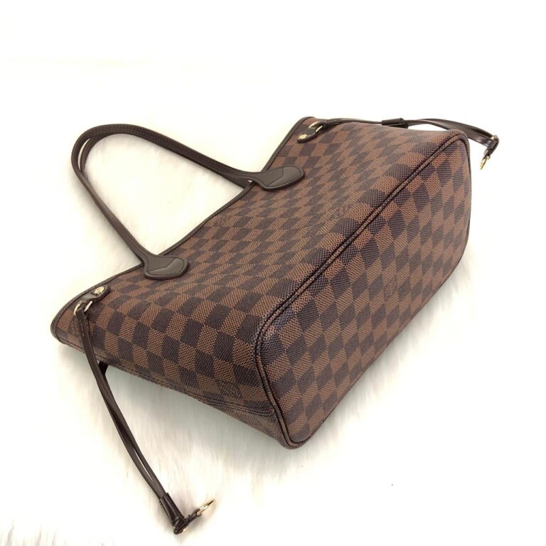 louis vuitton canta neverfull mini boy damier kahve 29x22x13cm
