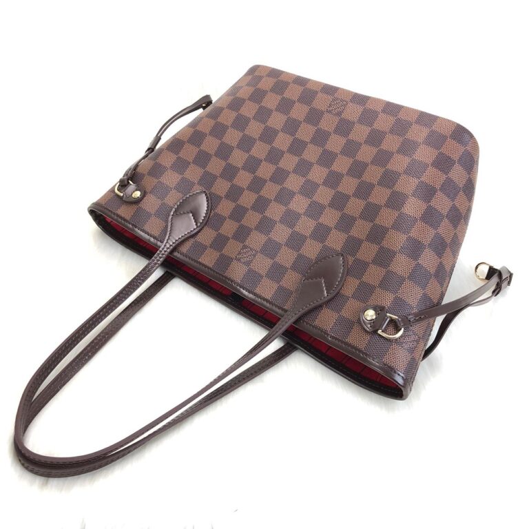 louis vuitton canta neverfull mini boy damier kahve 29x22x13cm