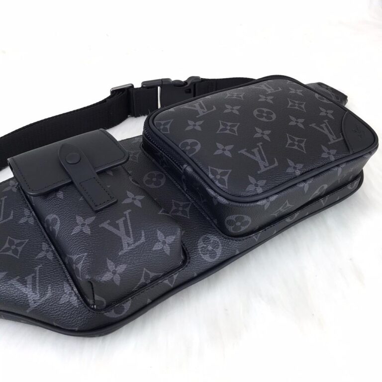louis vuitton canta siyah erkek bel macassar monogram 50x15x4