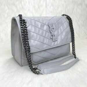 yves saint laurent ysl canta gri niki medium 28x20cm
