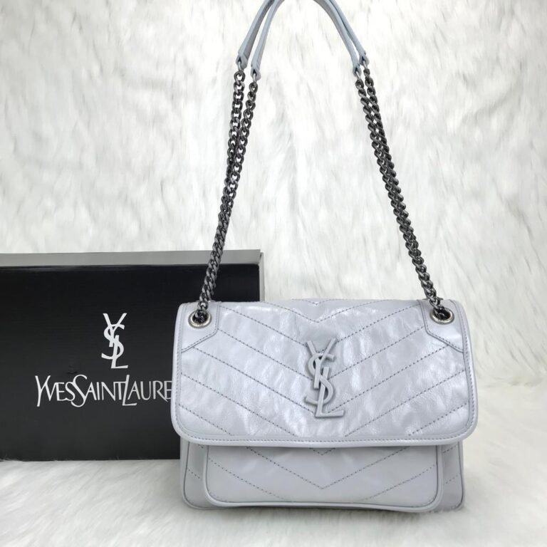 yves saint laurent ysl canta gri niki medium 28x20cm
