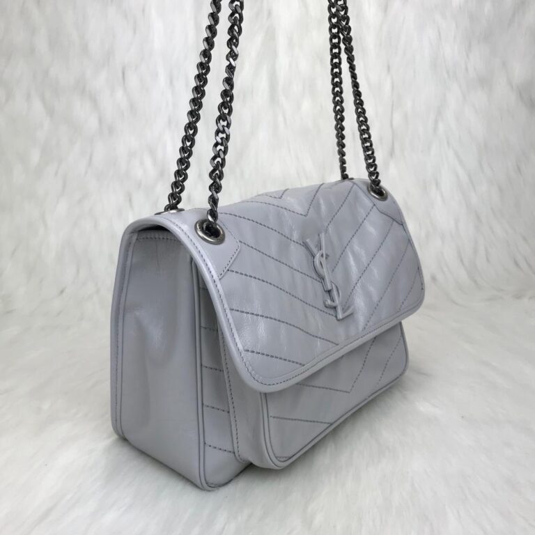 yves saint laurent ysl canta gri niki medium 28x20cm
